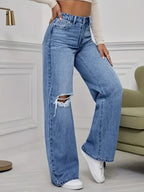 Vintage Distressed Wide Leg Jeans