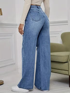 Vintage Distressed Wide Leg Jeans