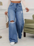 Vintage Distressed Wide Leg Jeans