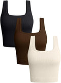 Ribbed Seamless Workout Tank Top Set