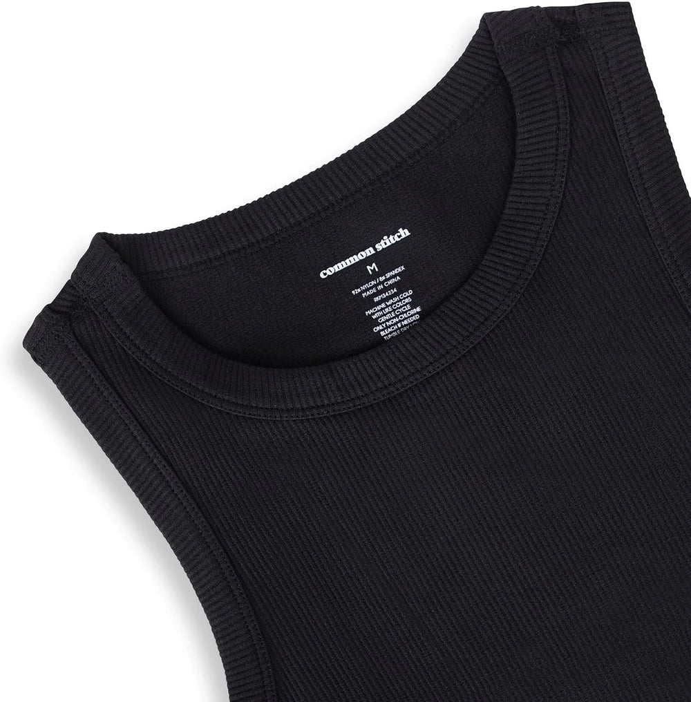 Ribbed Crew Neck Tank Top
