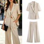 Linen Short Sleeve Office Suit