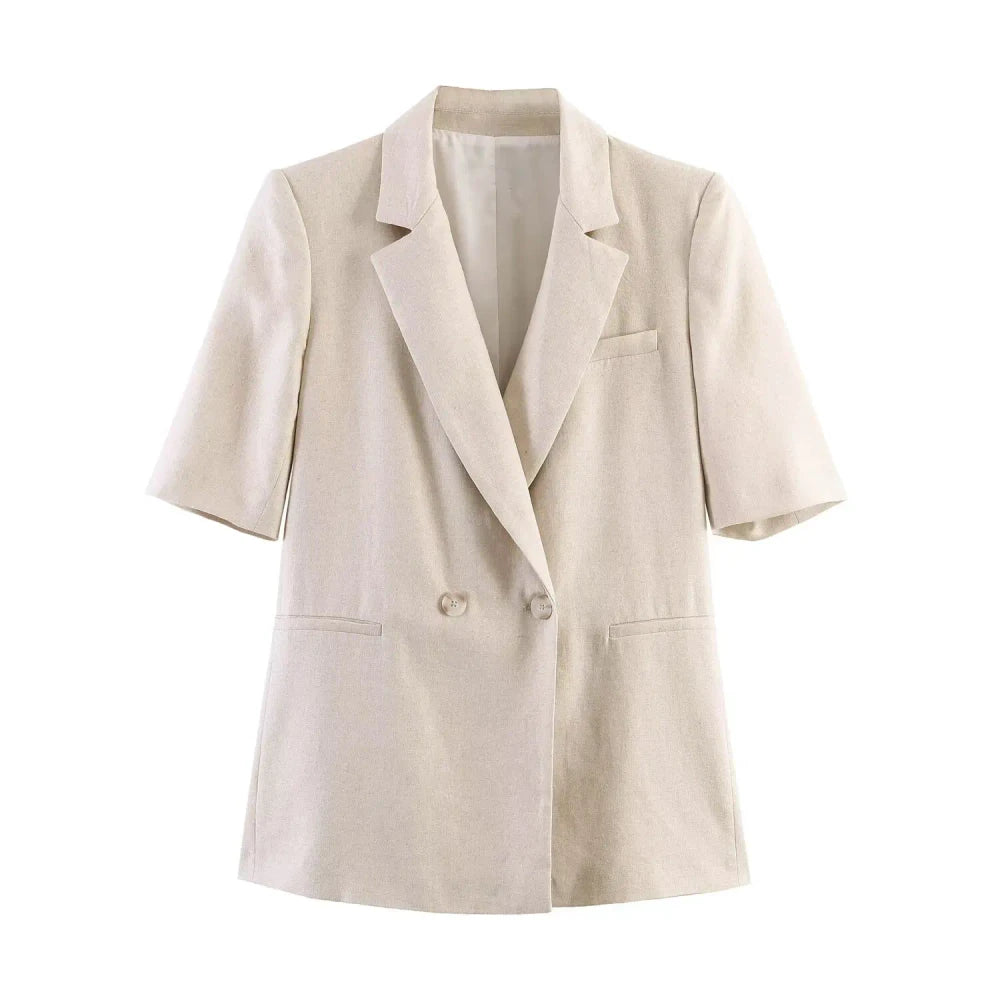 Linen Short Sleeve Office Suit