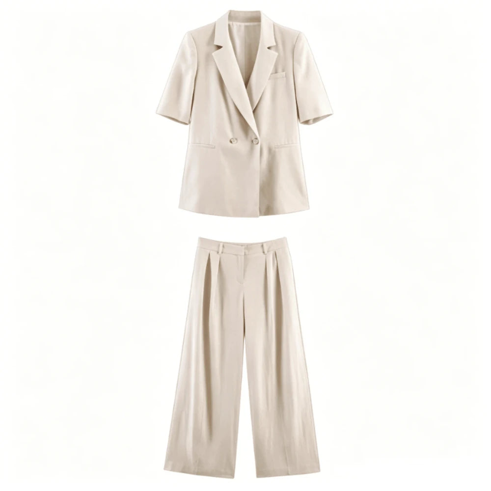 Linen Short Sleeve Office Suit