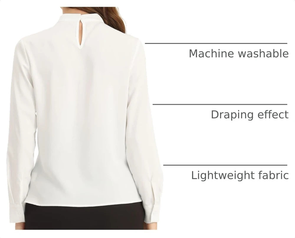 Stand Collar Ruched Business Blouse