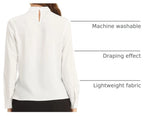 Stand Collar Ruched Business Blouse