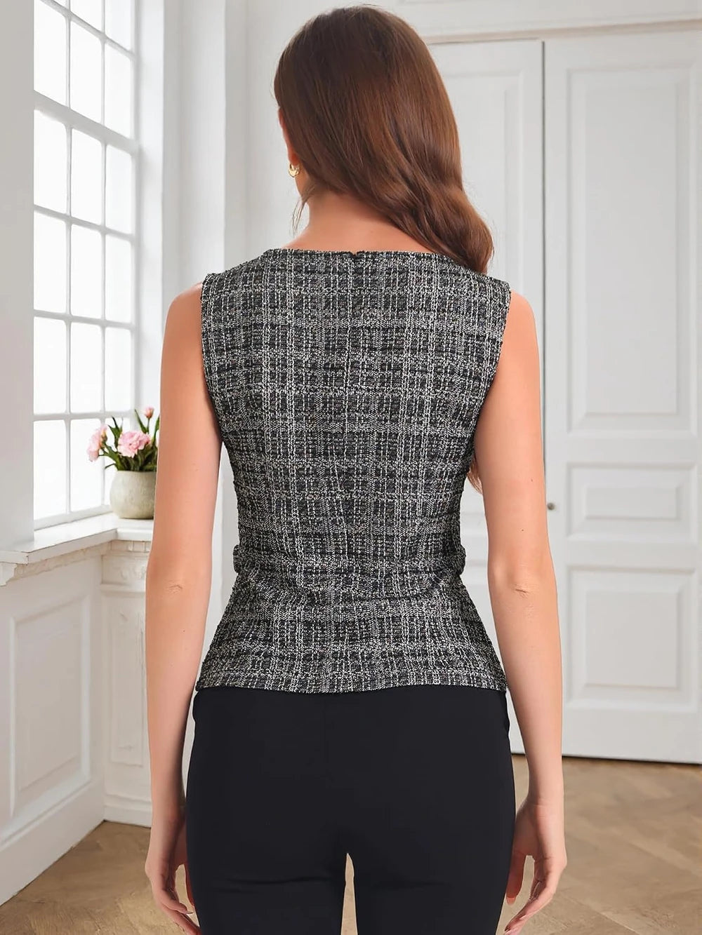 Allegra K Tweed Top