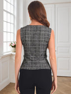 Allegra K Tweed Top