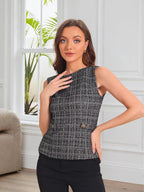 Allegra K Tweed Top