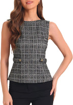 Allegra K Tweed Top