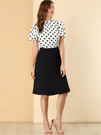 Polka Dot Stand Collar Blouse