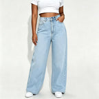 High Waist Wide Leg Denim Pants