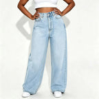 High Waist Wide Leg Denim Pants
