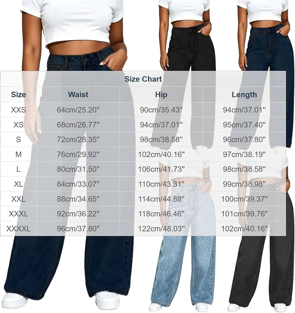 High Waist Wide Leg Denim Pants