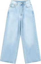 High Waist Wide Leg Denim Pants