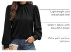 Mock Neck Pleated Blouse