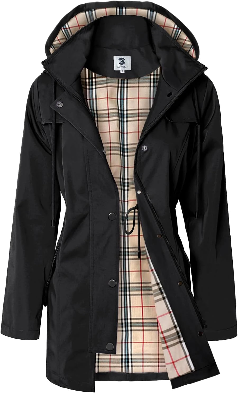 SaphiRose Long Hooded Rain Jacket